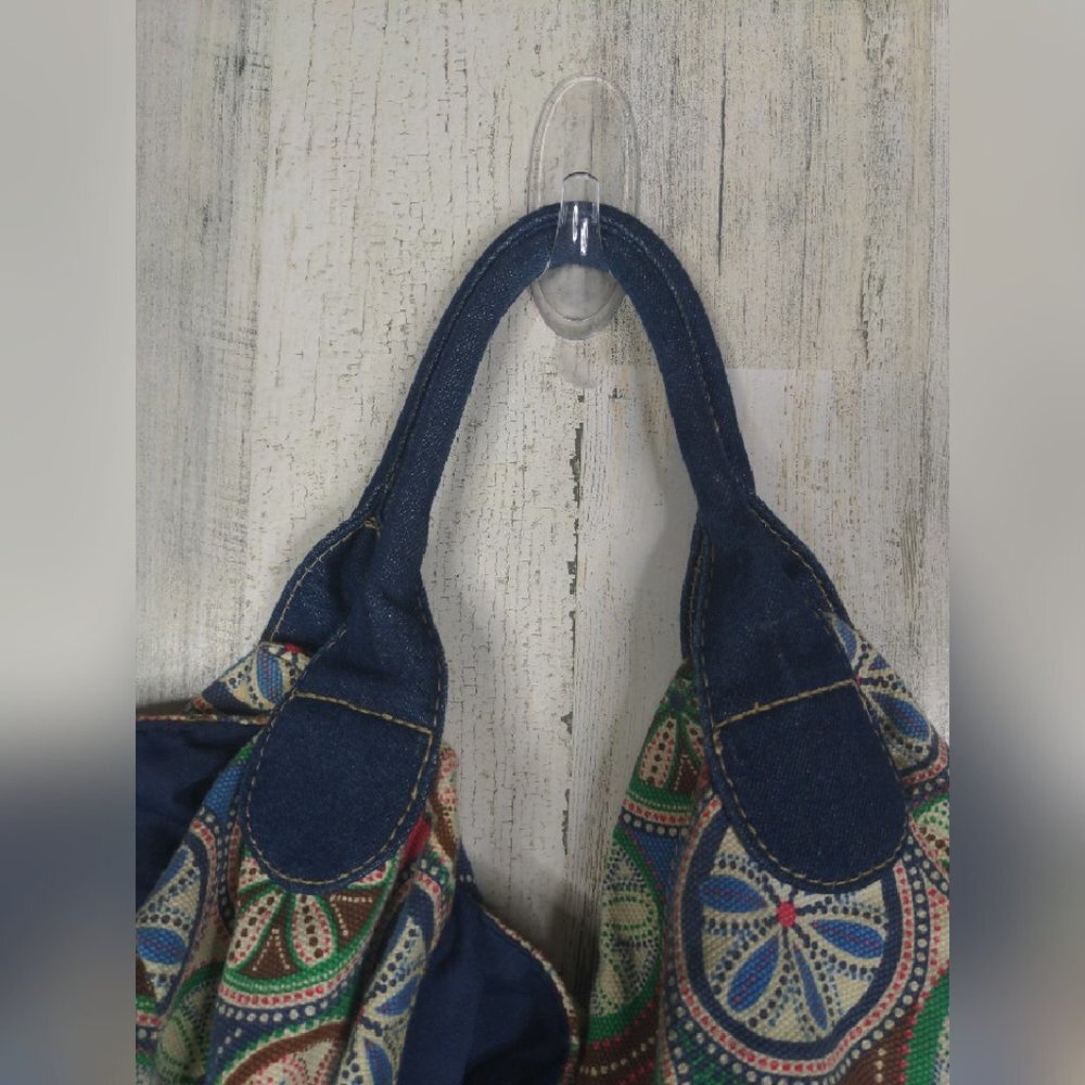 Star Pattern Cotton Duffel Oversize Tote - Picture 8 of 8